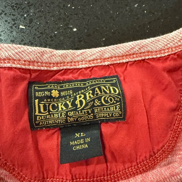 Lucky Brand Red Henley Shirt - Picture 7 of 7